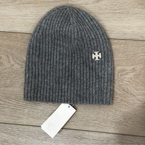 Tory Burch Ribbed Cashmere Beanie